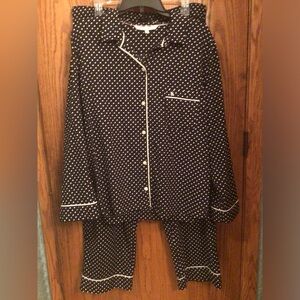 Victoria Secret Black and White Polka Dot Pajama Set, Sz. L
